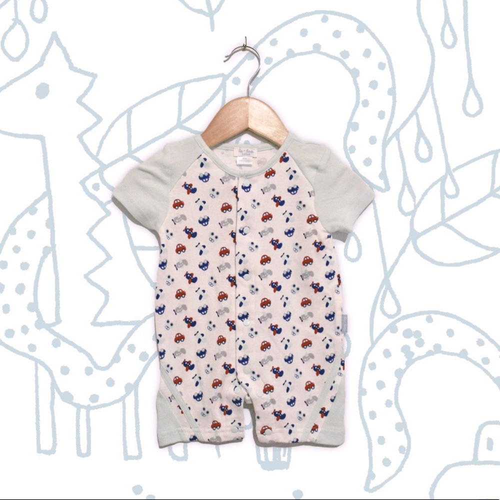 Baby Boys Short Sleeve Romper Button One-Piece